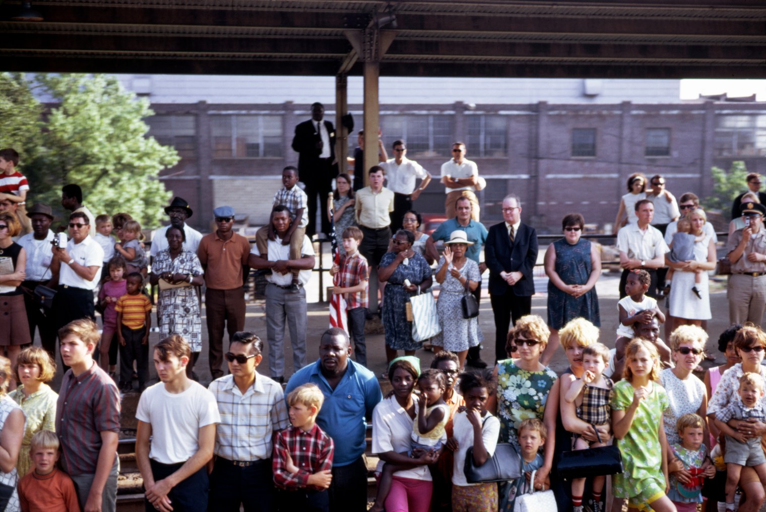 A scene from the funeral train for Robert F. Kennedy