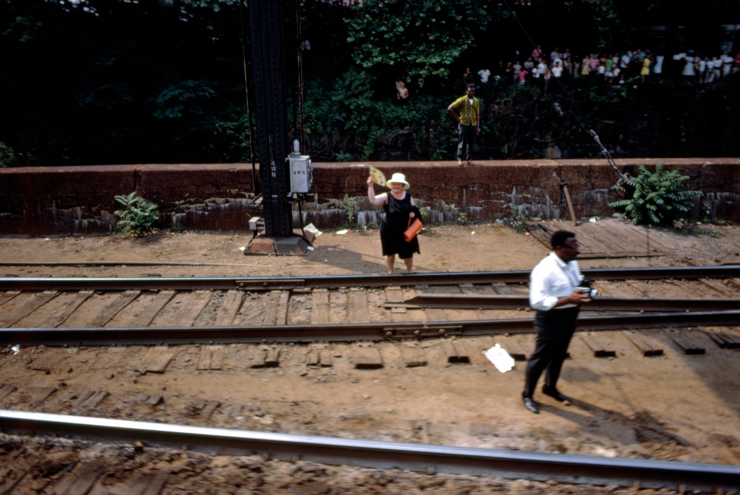 A scene from the funeral train for Robert F. Kennedy