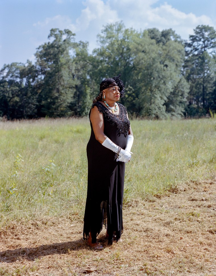 Atlanta jazz singer, Jaâ€™Naan, sings Billie Holidayâ€™s "Strange Fruit" during the final scene of the Mooreâ€™s Ford Bridge Reenactment on July 22, 2017.