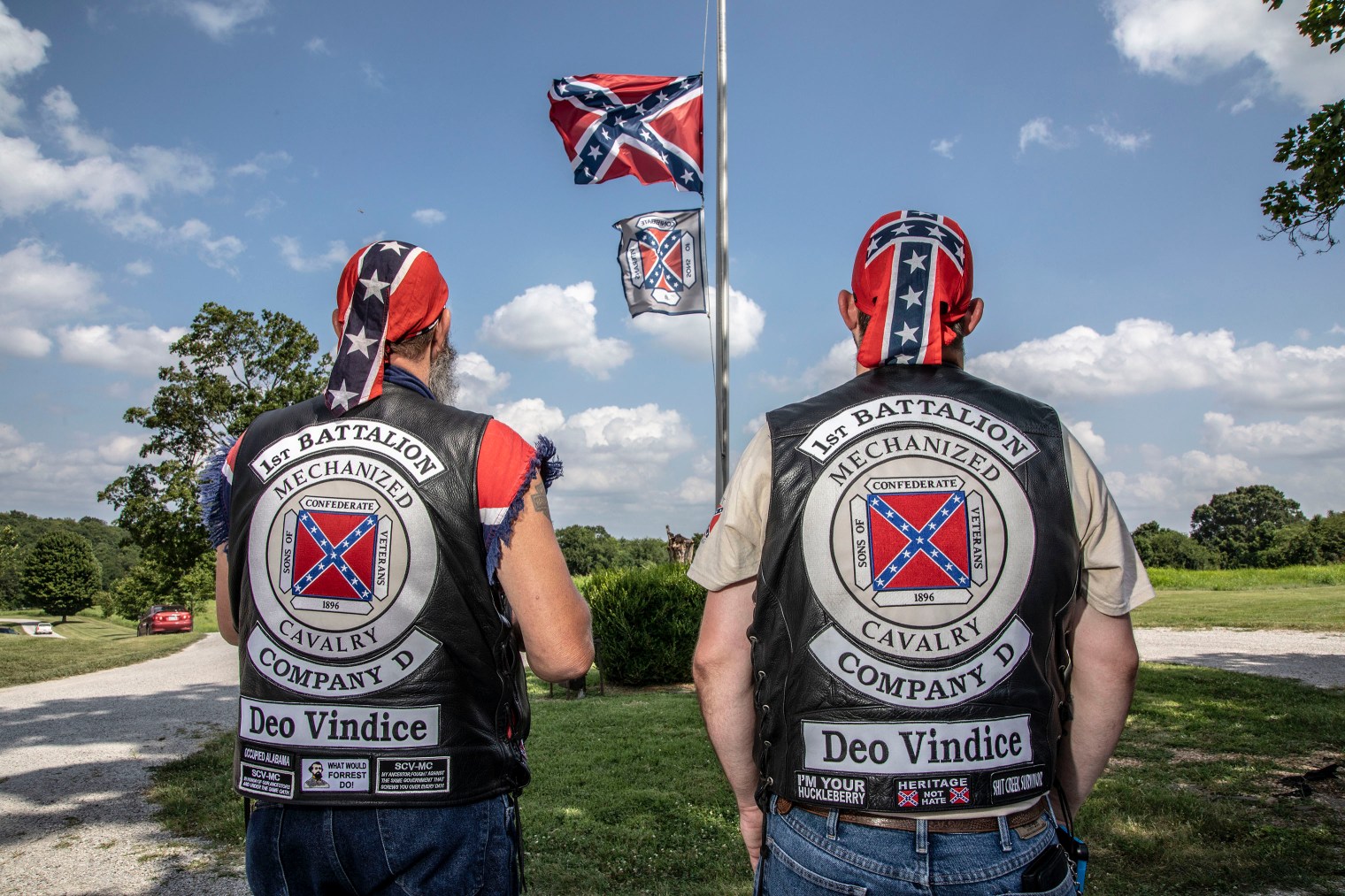 Attendees at the dedication of the National Confederate Museum in Elm Springs, Tenn. on July 20, 2018.