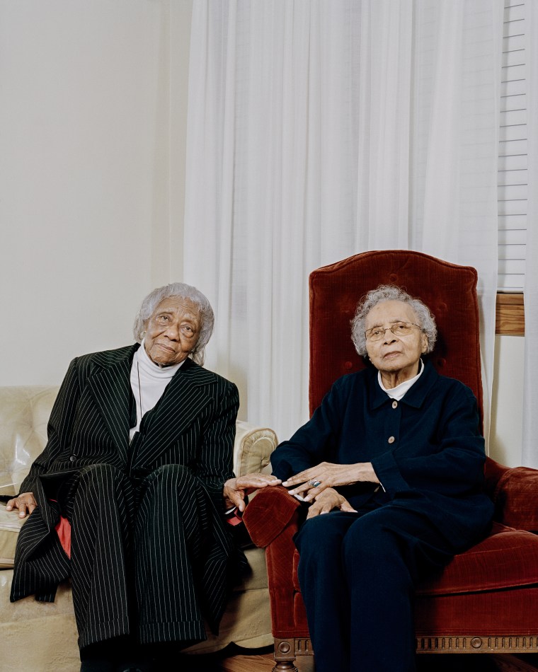 Two of Private Hoover Jonesâ€™ sisters, Ida Dickens, 92, and Elizabeth Jones Ohree, 95, in North Carolina in February.