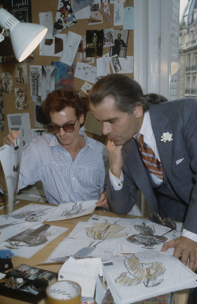 Fashion Designer Karl Lagerfeld at Chloe's Paris Studio