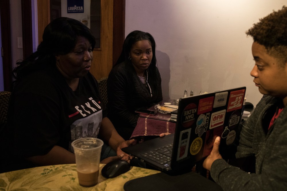 Ariana joins a conference call with a non-profit alongside fellow Flint residents to discuss the needs of the city amidst the water crisis.