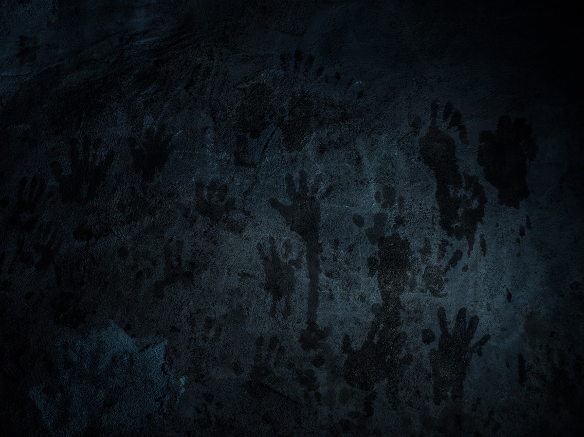 Handprints of worshippers who came to pray at the Yezidi holy site of Lalish, tucked within a valley north of Duhok, in February.