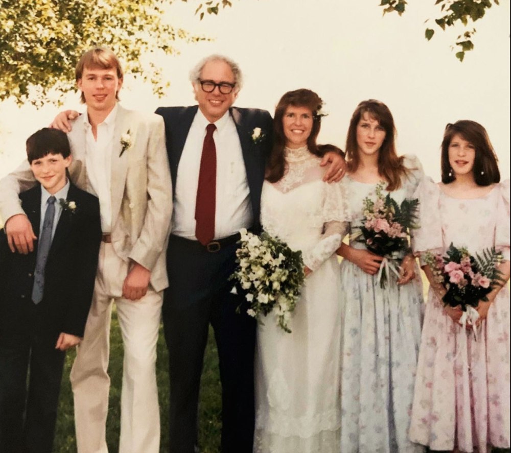 Bernie Sanders at his wedding to his wife with his newly blended family