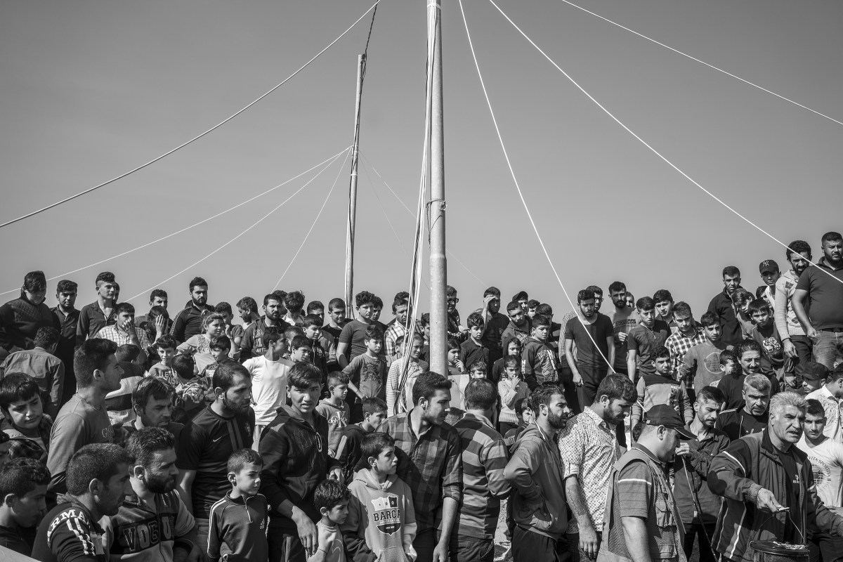 Syrian Kurdish refugees inside the Bardarash camp.